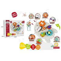 Бізіборд 99-23 “Ракета”, пластикові ремінці, тріскачка, спінер, важіль, 6 забавок, в коробці