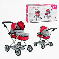 Візок для ляльки SO 6916-9 металева основа, текстильний кошик, в коробці