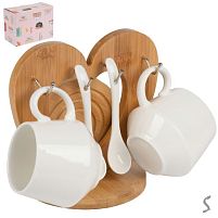 Чайний набір 5пр/наб 200мл (2чашки, 2ложки, підставка) Stenson R37345