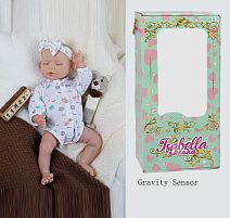 Пупс QM 24021 "TK Group", функціональний, датчик руху, звуки: сміх, плач, засинає, висота: 42 см, гумовий, пустушка, пляшечка, памперс, пов’язка