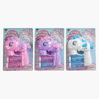 Пістолет з мильними бульбашками 7739 3 кольори, підсвічування, звукові ефекти, автоматичний, 2 пляшечки з мильним розчином, на листі, ВИДАЄТЬСЯ