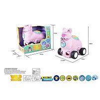 Машинка м`яка QL 8805 C-5 “Лама”, звуки транспорту, веселі мелодії, вібрація, знімний чохол, гумові шини, на батарейках, в коробці