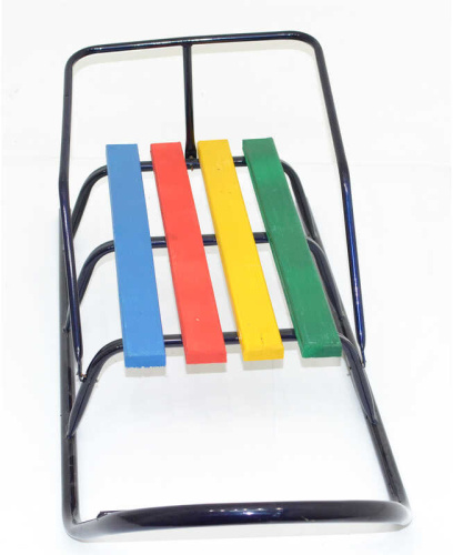 Санки дитячі X-Toys «Класік» (круглі полози, зі спинкою, без ручки, з мотузкою, сталеві, сині, до 60 кг.) фото 3