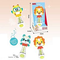 Брязкальце BY 147 3 види, розмір - 6.6х5.5х16 см, гумові прорізувачі, пискавка, в коробці, ВИДАЄТЬСЯ ТІЛЬКИ МІКС ВИДІВ