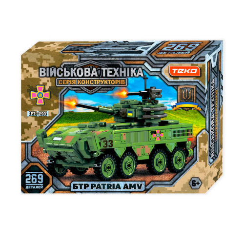 Конструктор "Військова техніка" 42903 "Teko", 269 деталей, БТР PATRIA AMV, в коробці