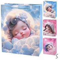 Пакет подарунковий паперовий L "Angel 3D" 31*41*12см Stenson R96952-L