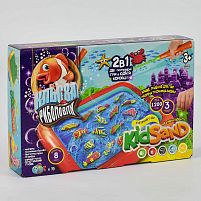 Гра велика 2в1 "Кльова риболовля" та "Кінетичний пісок Kidsand" KRKS-01-01U "Danko Toys"