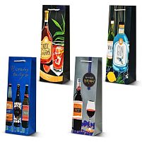 Пакет подарунковий паперовий під пляшку "Birthday party" 12*9*36см Stenson R95014