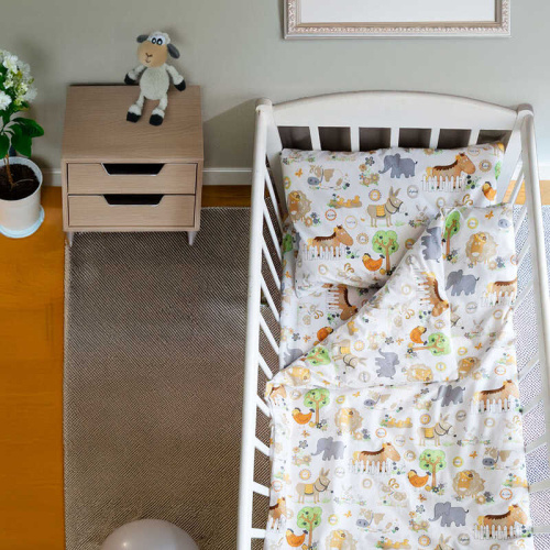 Змінний комплект постільної білизни "Тварини" 94178 тканина РАНФОРС, розмір 120*60 см "Bimbo"