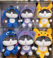 М`яка іграшка M 18798 "Котик", висота 37 см, сидяча, кумедний вираз обличчя, ВИДАЄТЬСЯ ТІЛЬКИ МІКС ВИДІВ