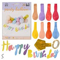 Фотозона з повітряних кульок "Happy Birthday" 18шт/наб Stenson R35118