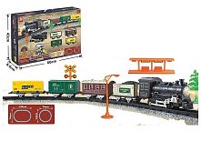 Залізниця 3162 28 елементів, локомотив, 4 вагони, звуки, підсвічування, муляжі оточення, в коробці