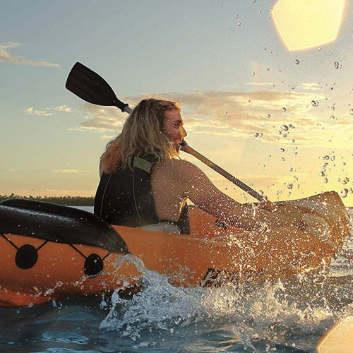 Каяк надувний двомісний (байдарка) BestWay 65077 Lite-Rapid X2 Kayak (88*321 см., висота: 44 см., навантаження до 160 кг., весла, насос, помаранчевий) фото 2