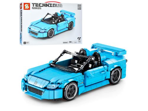 Конструктор дитячий «Спортивний гоночний автомобіль Honda SR2000» SY 8307 ( 75*125*235 мм., 792 деталі, від 6-ти років, інерційний, блакитний) фото 2