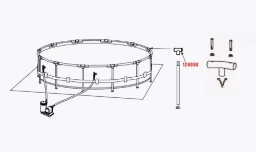 З'єднувач каркаса Intex 12803G (T-подібний, до каркасних круглих басейнів серії Prism Frame Ø549, Ø610, Ø732 см) фото 5