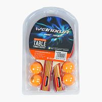 Набір ракеток C 65310 для пінг понгу 2 ракетки, 4 м'ячики, в слюді