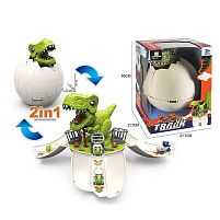 Трек LT 045 “Динозавр”, 4 машинки, механічний запуск машинок, звук, світло, в коробці