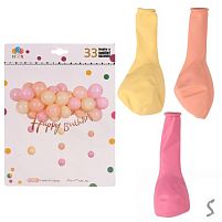 Фотозона з повітряних кульок "Happy Birthday" 33шт/наб Stenson R35116