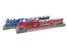 Потяг 538 B-2X 2 кольори, довжина 55 см, інерція, 1 локомотив, 2 вагони, пластикові колеса, в слюді