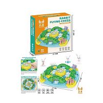Гра 595-24 гра-ходилка, фігурки зайчиків, гральний кубик, в коробці