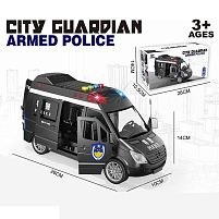 Спецтехніка 139-4 "Поліцейський автомобіль", підсвічування, звук, пісні, озвучення англійською мовою, інерція, гумові колеса, двері відчиняютьс