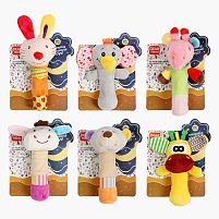 Брязкальце 688 M-1 /2/3/4/5/6 текстильне, пискавка, шелесткі елементи, на листі