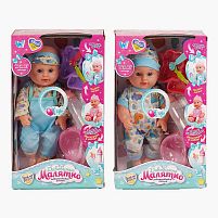 Пупс функціональний UKA-A 0940-3 2 види, "WToys", ОЗВУЧУВАННЯ УКРАЇНСЬКОЮ МОВОЮ, звук, від батарейок, п`є, ходить в туалет, в коробці