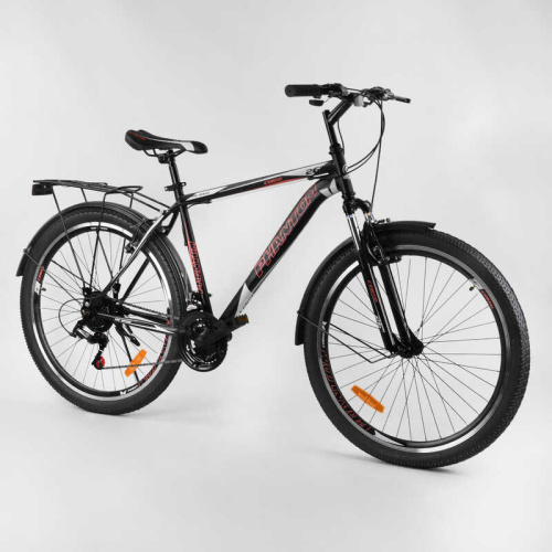 Велосипед Спортивний CORSO «Phantom» 26" дюймів 23397 (1) рама металева, SunRun 21 швидкість, крила, багажник, зібраний на 75% фото 3