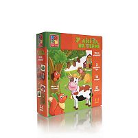 Міні-розвивашка асоціації "У лісі та на фермі" VT1804-46 укр "Vladi Toys", 32 картки, 2 фішки