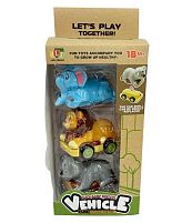 Набір машин 2688 3 змінні корпуси, платформа на колесах, інерційний механізм, прогумовані колеса, в коробці