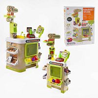 Супермаркет 922-200 67 елементів, звук, підсвічування, касовий апарат, сканер, ваги, купюри, монети, продукти, кошик, в коробці