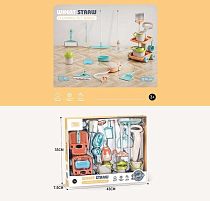 Набір для прибирання YY 211 щітка, швабра, мило, пилосос, відро, віник, совок, валик, в коробці