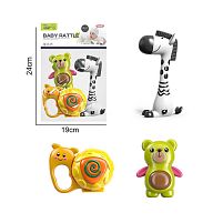 Набір брязкалець 8436-6 3 штуки, рухомі елементи, пискавка, в пакеті