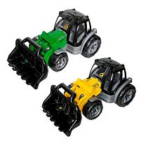 Трактор "МAX" з ковшем 40102 два кольори "Tigres", розмір: 51х26х23 см, навісне обладнання, рельєфні колеса