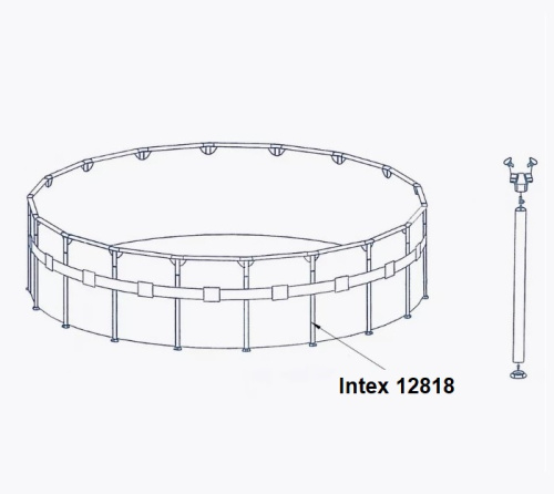Стійка (опора) Intex 12818 (вертикальна, ↔116 мм, Ø45 мм, до каркасних круглих басейнів: Intex 26383, Intex 28241) фото 3