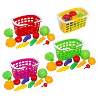 Кошик з ручкою та овочами 010/7 "Bamsic", розмір - 31х18х17, 11 овочів, в сітці