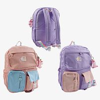Рюкзак C 72837 2 кольори, розмір: 33х14х43 см, 1 відділення, 6 кишень, на блискавці, брелок, в пакеті