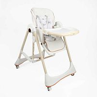 Стільчик для годування Toti 73116 мягкий чохол PU з подушкою, гойдалка, 4 колеса, з’ємний столик, в коробці