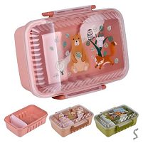Ланч-бокс зі знімною перегородкою (2 секції, ложка) 17*12*5см Stenson R99259
