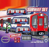 Залізниця JHX 5916 24 елементи, 3 вагони, розмір: 60х4х5 см, периметр колії: 462 см, підсвічування, звуки, аксесуари, в коробці