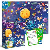 Пазл "Шукай та знаходь. Шалений космос" 300668 "DoDo", 100 елементів, 33х47 см, в коробці