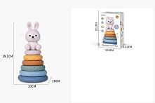 Пірамідка TT 2012 розмір: 10х10х19.1 см, 6 кілець, звірятко, гума, в коробці