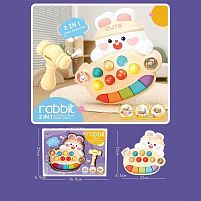 Піаніно WQ 132 світло, звук, озвучування англійською мовою, піаніно, стукавка, гра на реакцію, кулька-брязкальце, в коробці