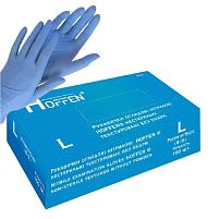 Рукавички нітрилові L Hoffen 3.2г нестерильні текстуровані б/п 50пар/уп Stenson HFN-11301L