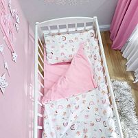Постільний комплект "Ведмедик Веселка" 95787 тканина ФЛАНЕЛЬ, розмір 110*90 см "Bimbo"