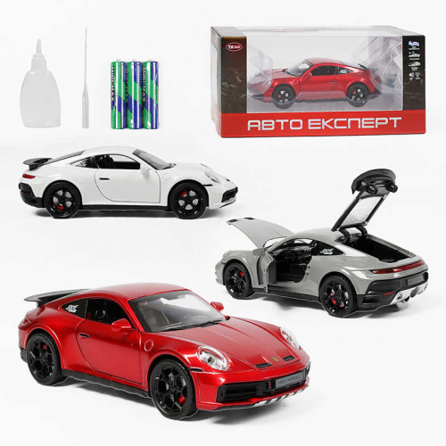 Машинка TX 51466 "Авто Експерт", 3 види, металопластик, масштаб 1:22, світло, звук, інерція, відчиняються двері, багажник та капот, в коробці,