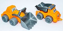 Набір машин "Будмайданчік" 0977 "Technok Toys", 2 шт, самоскид, трактор, в сітці