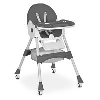 Стільчик для годування Bambi M 6302 Gray (61*76*95 см, 4 колеса, регулювання: стілець 2 п., спинка 1 п., столик 3 п., стіл 32*55 см)і