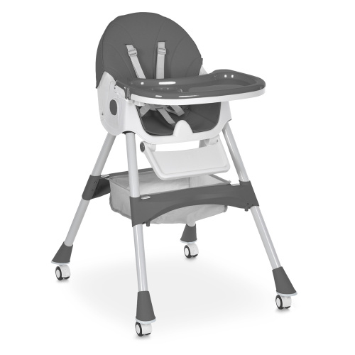 Стільчик для годування Bambi M 6302 Gray (61*76*95 см, 4 колеса, регулювання: стілець 2 п., спинка 1 п., столик 3 п., стіл 32*55 см)і