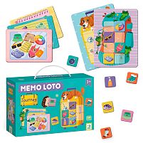 Мемо лото "Збираємося у подорож" 301227 "Dodo", 4 картки-валізи, 4 картки-списки, 32 фішки, в коробці